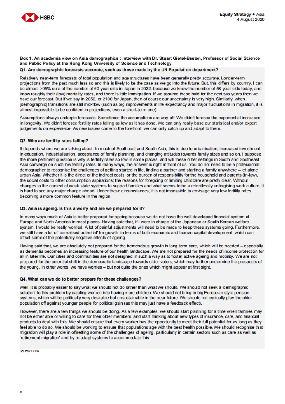 HSBC-亚洲人口结构大转变背后的投资机会：老龄化、空巢青年和女性的未来_第8页