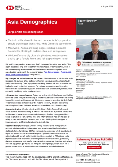 HSBC-亚洲人口结构大转变背后的投资机会：老龄化、空巢青年和女性的未来