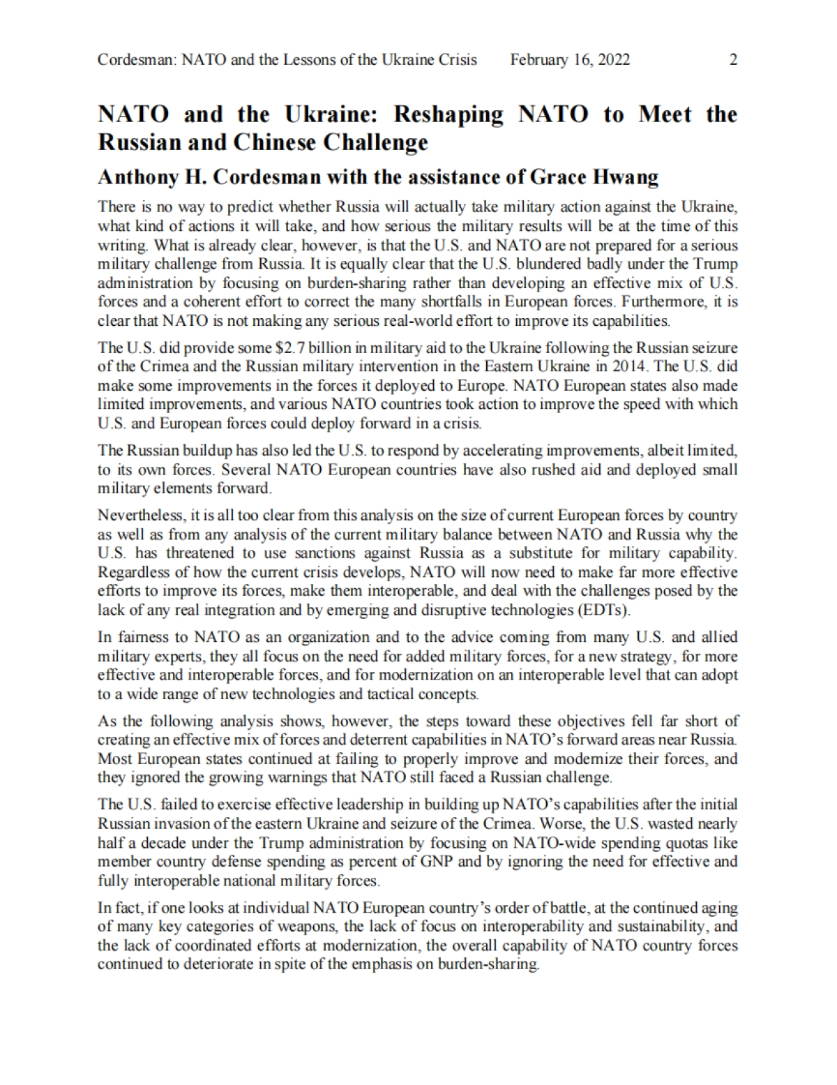 北约和乌克兰应共同应对俄罗斯和中国的挑战（英）-CSIS-62页_第2页