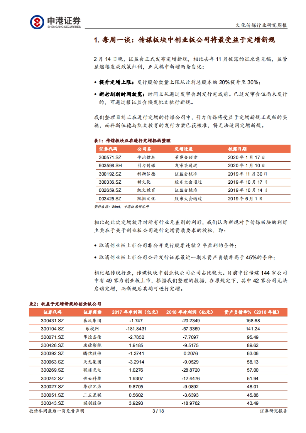 传媒板块中创业板公司将最受益于定增新规-文化传媒专题分析_第3页