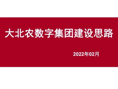 大北农数字集团建设思路