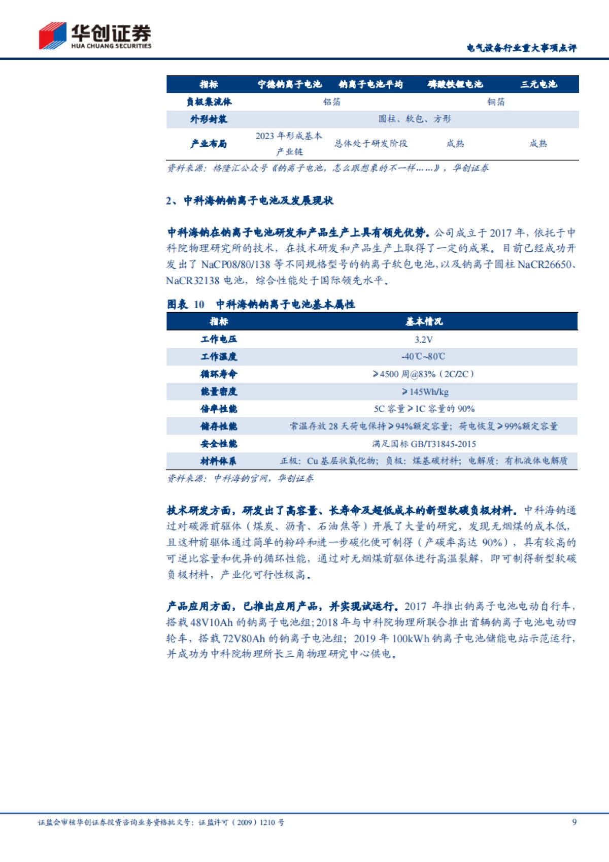 电气设备行业重大事项点评:宁德时代开启钠离子电池产业化元年-华创证券-20页_第9页