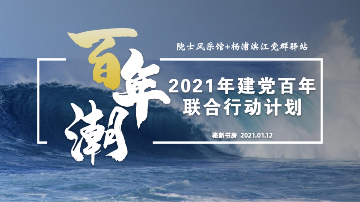 2021百年潮 院士风采馆+杨浦滨江党群驿站建党百年联合行动计划_第1页
