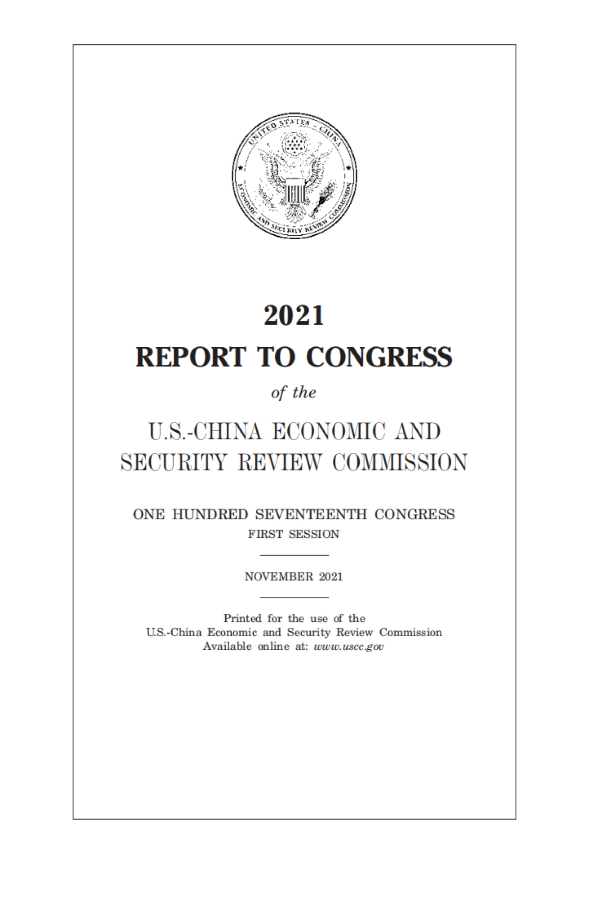 2021美中经济和安全审查委员会国会报告（英）-美中委员会-551页_第1页