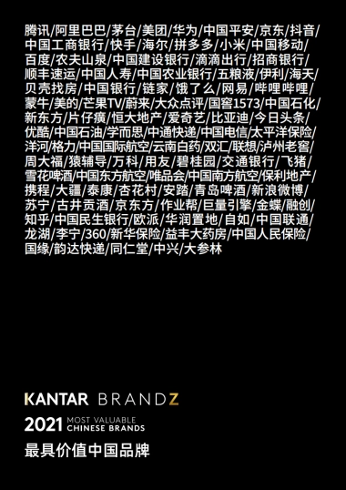 2021中国品牌100强报告-凯度BrandZ™