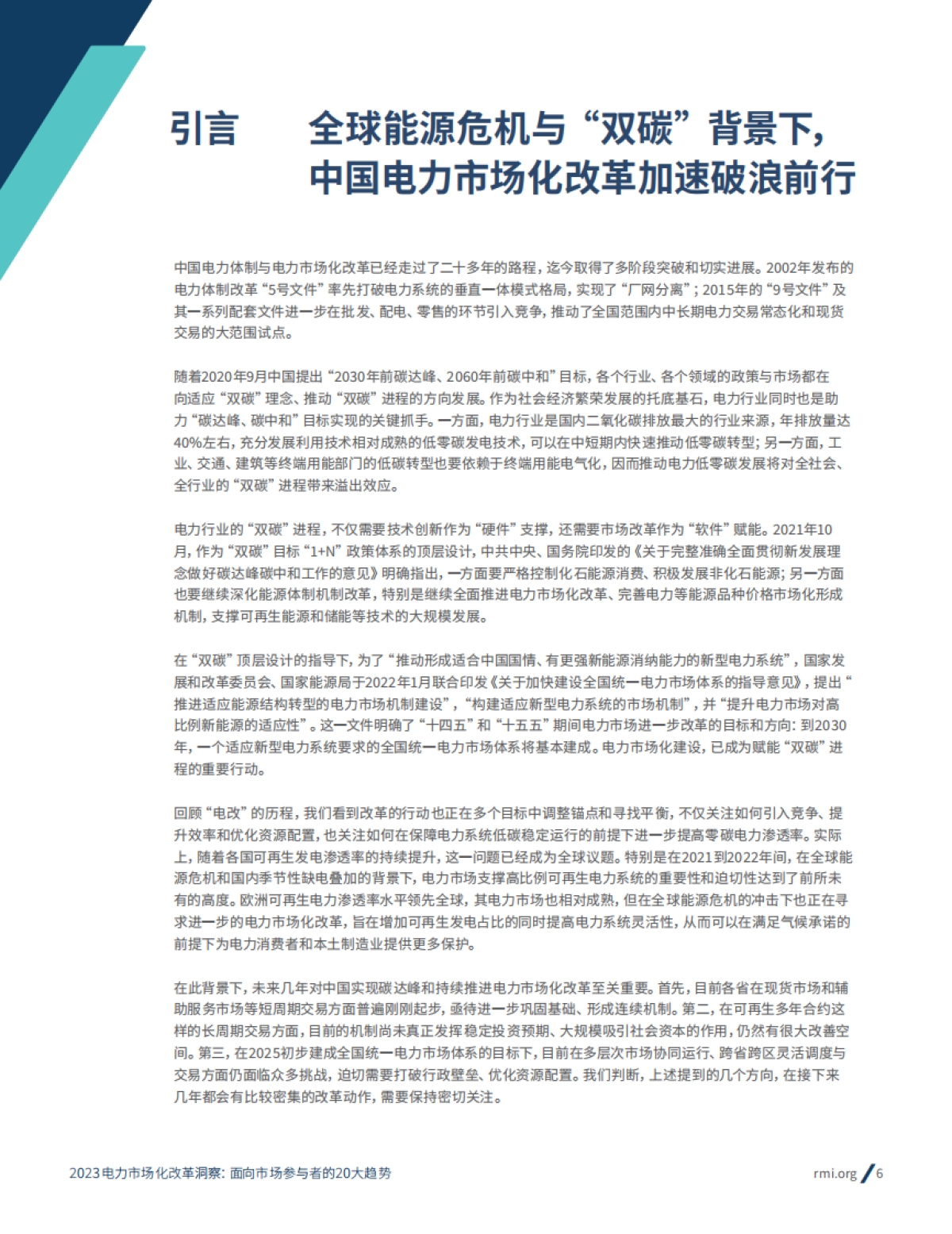 2023电力市场化改革洞察： 面向市场参与者的20大趋势-RMI_第6页