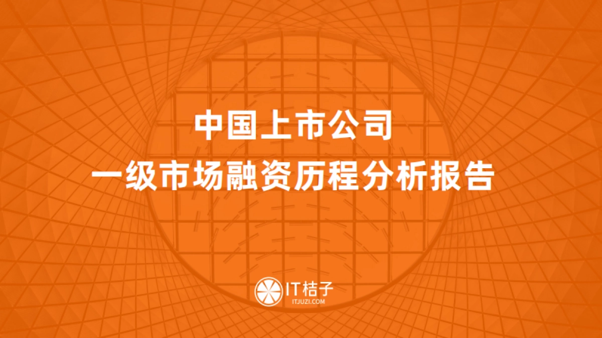 IT桔子：中国上市企业一级市场融资历程分析报告_第1页