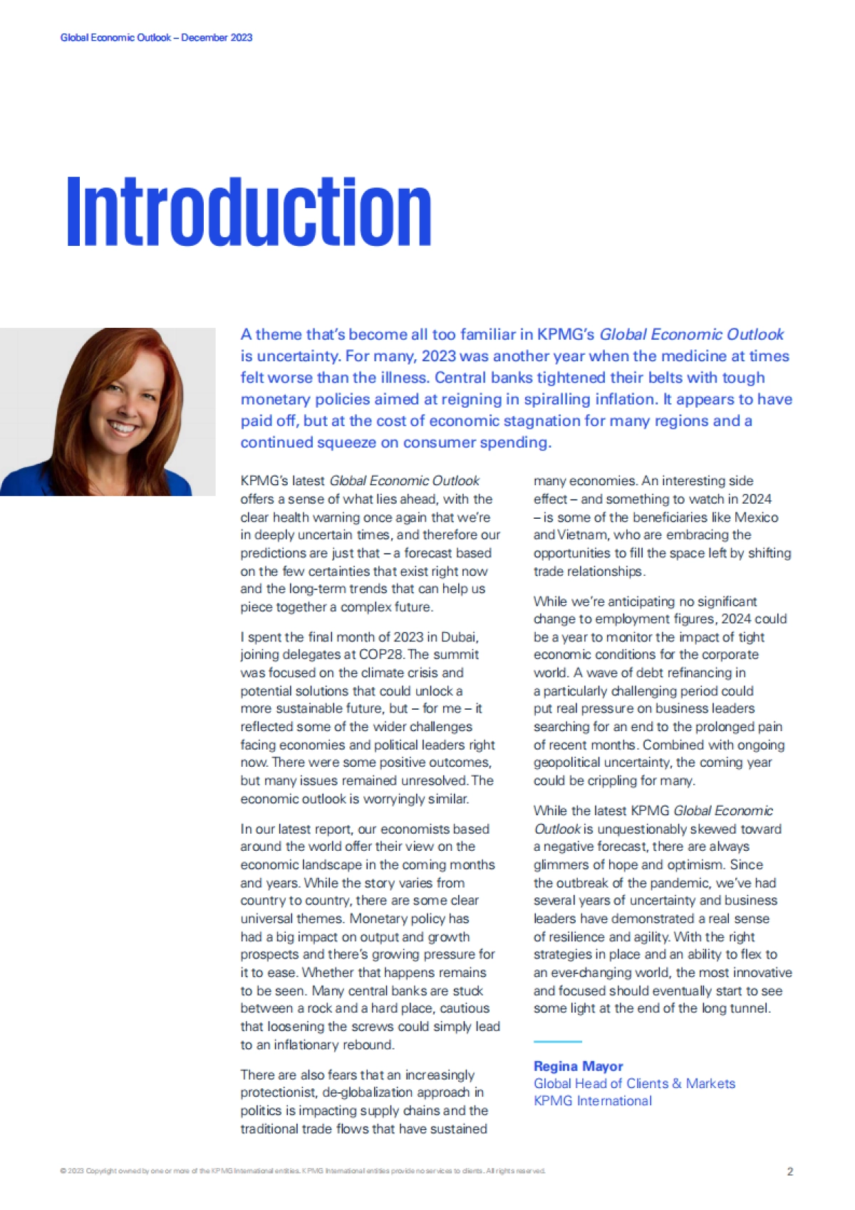 毕马威：2024年全球经济展望报告_第2页