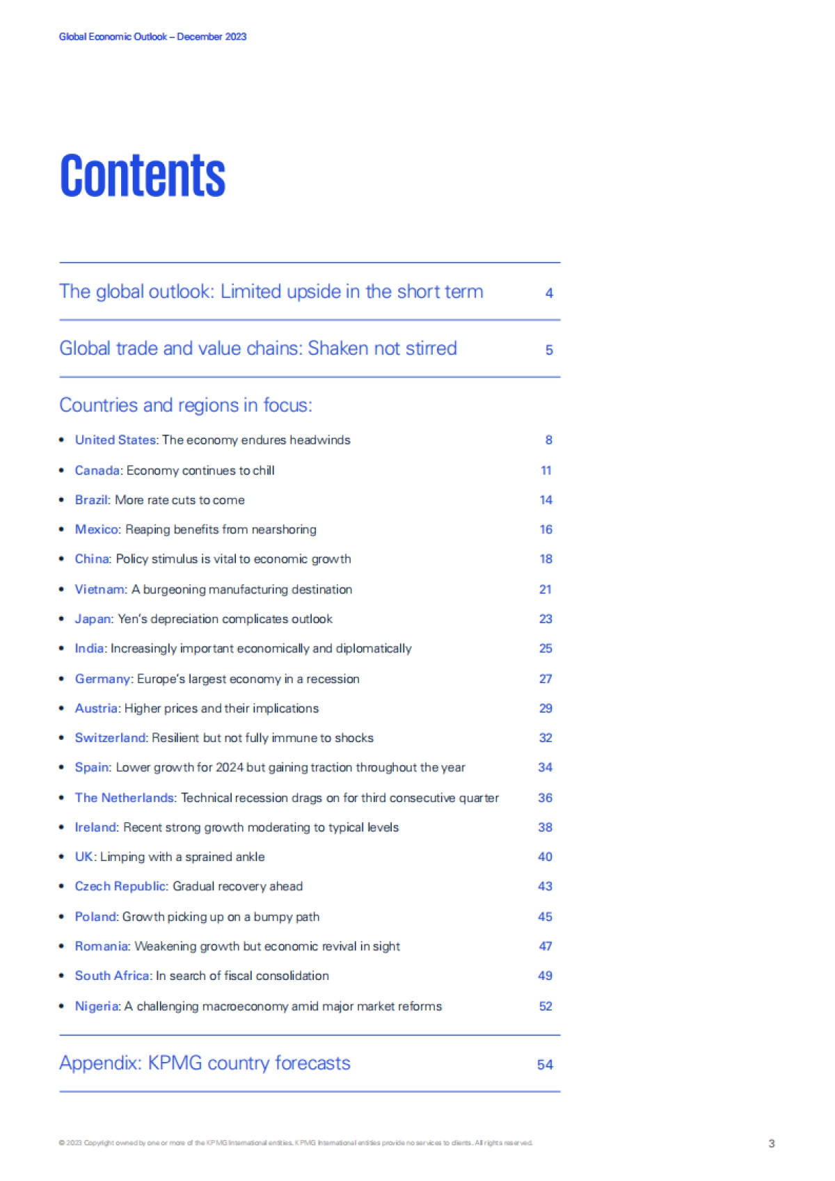 毕马威：2024年全球经济展望报告_第3页