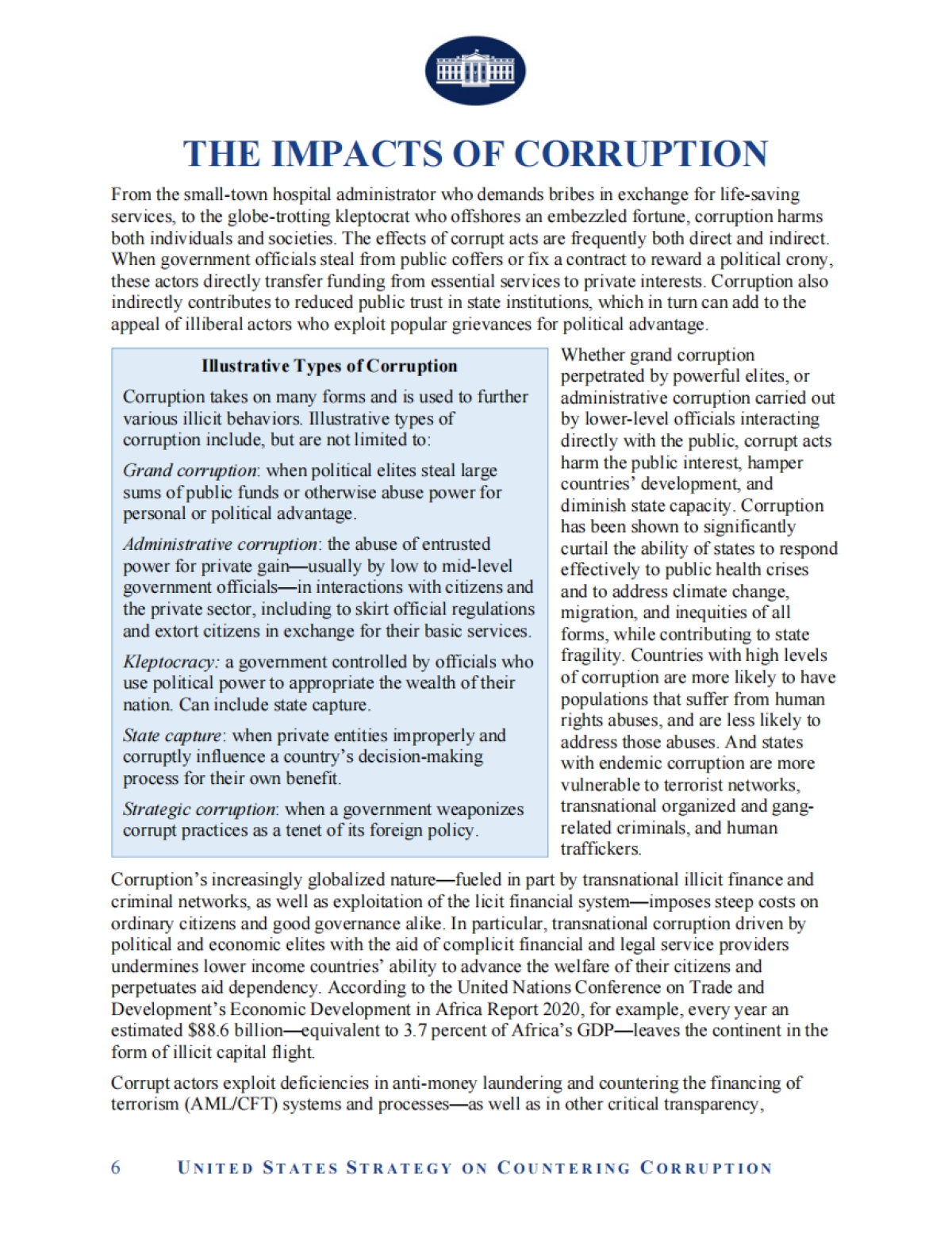 美国反腐败战略报告:关于将反腐败作为美国国家安全核心利益的备忘录(英)-白宫-38页_第6页