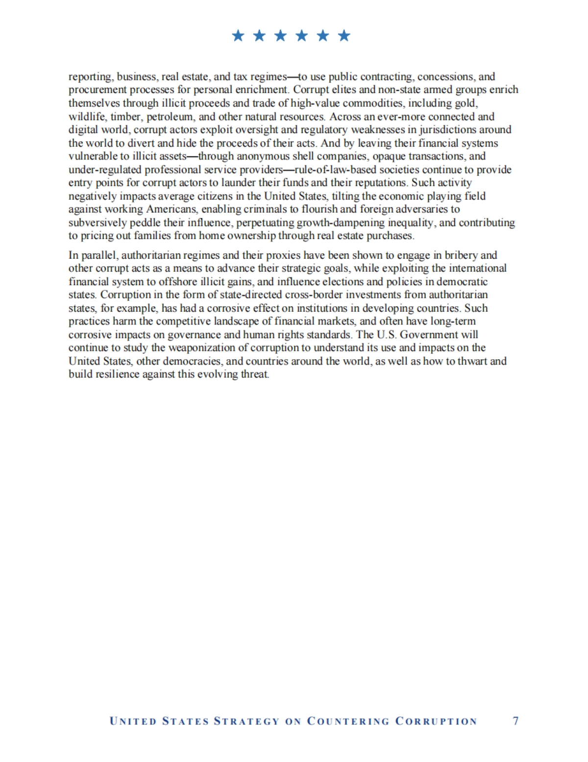 美国反腐败战略报告:关于将反腐败作为美国国家安全核心利益的备忘录(英)-白宫-38页_第7页