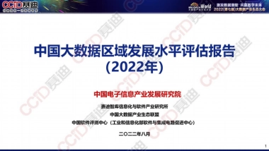 赛迪：2022年中国大数据区域发展水平评估报告