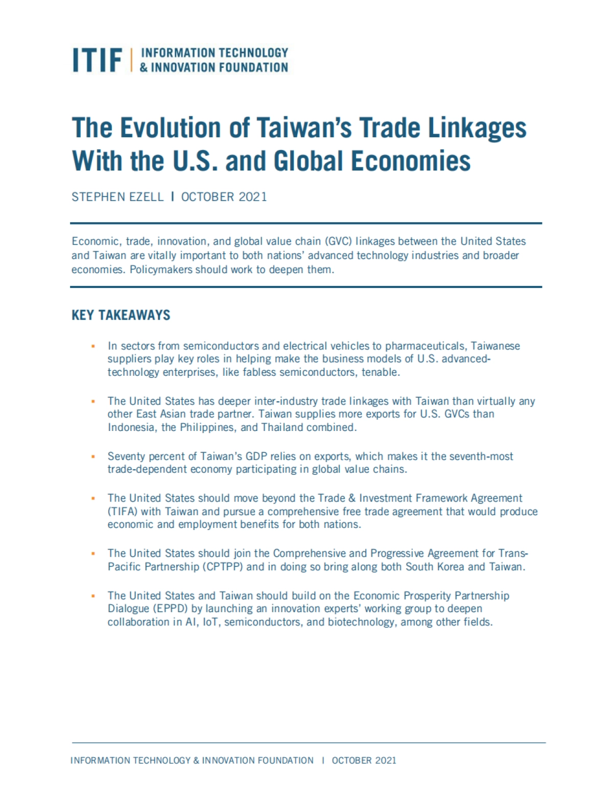 台湾与美国和全球经济贸易联系的演变(英)-ITIF-45页_第1页