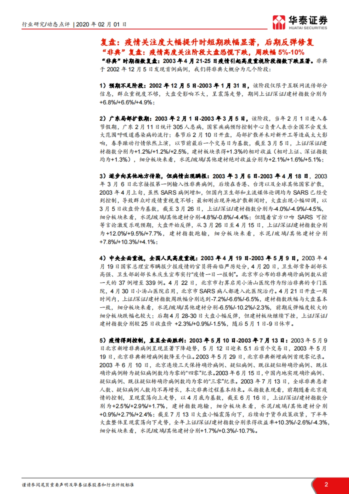 新型冠状病毒对建材板块影响点评：Q1短期需求或承压，全年影响有限_第2页