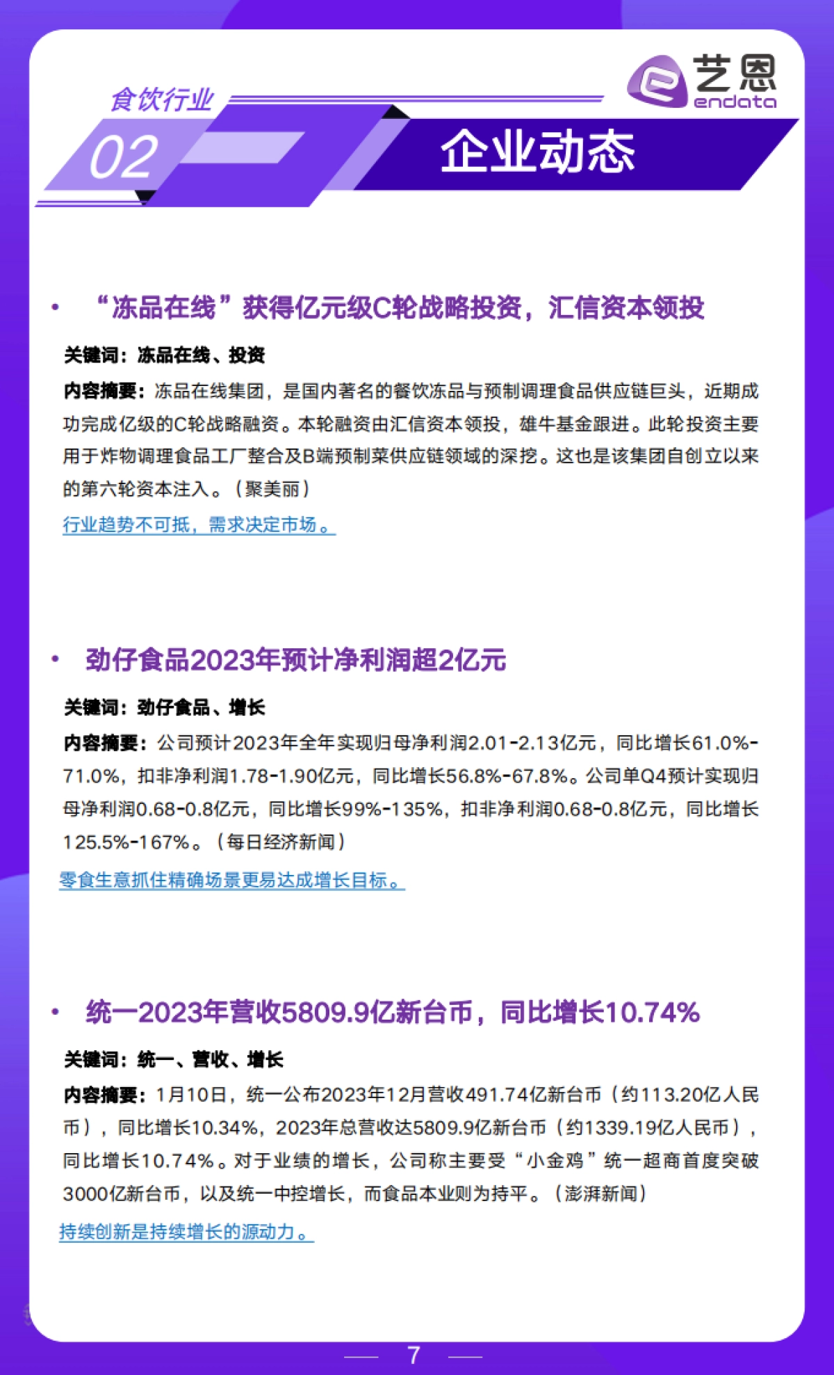 艺恩：2024年1月食饮行业月度市场观察报告_第7页