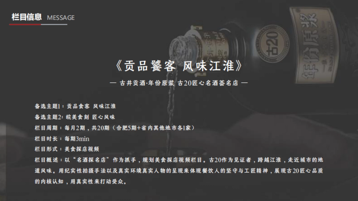 古井贡白酒古20视频栏目服务方案短视频推广策划案_第10页