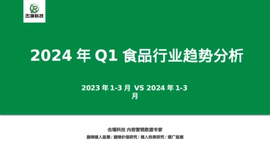 击壤科技：2024年Q1食品行业趋势分析报告
