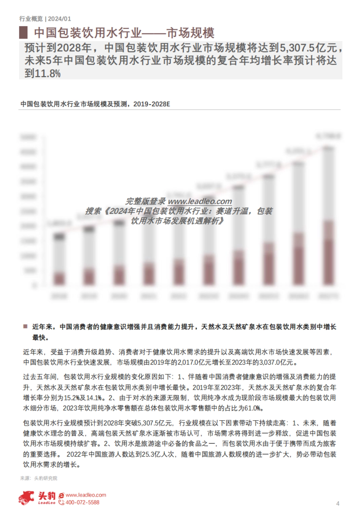 头豹：2024年中国包装饮用水行业概览-包装饮用水市场发展机遇解析_第4页