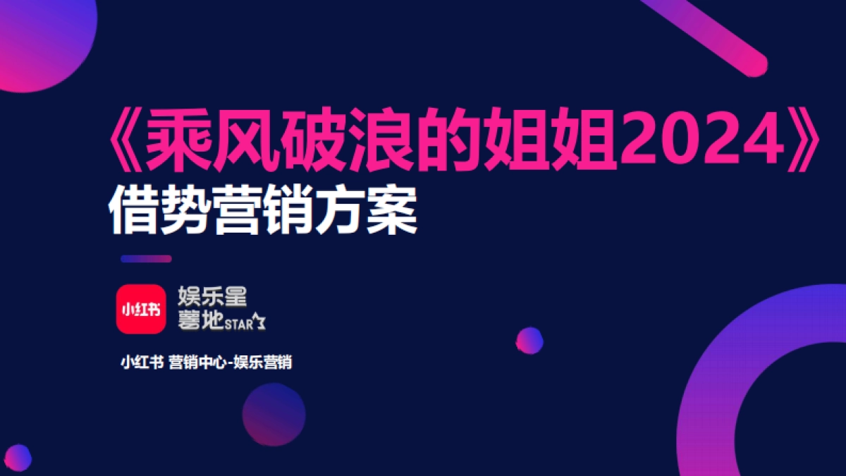 小红书【娱乐星薯地】《乘风破浪的姐姐2024》IP营销方案_第1页