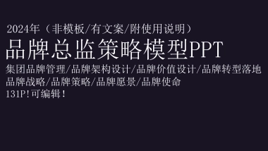品牌总监策略制定PPT