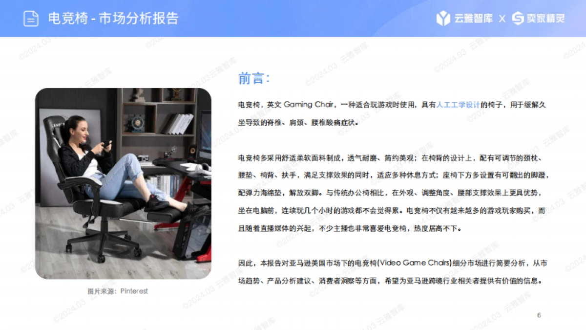云雅智库&卖家精灵：2024电竞椅市场分析报告_第6页