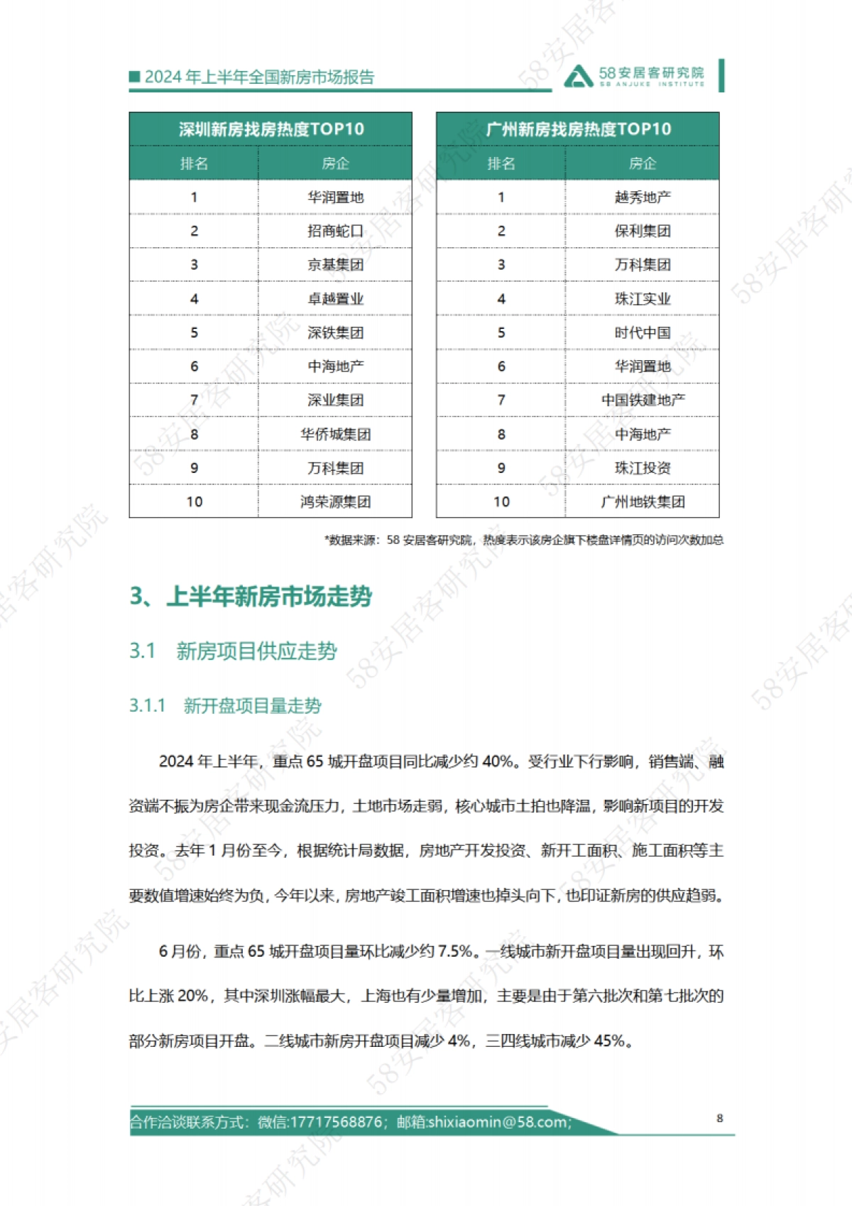 58安居客研究院：2024年上半年全国新房市场报告_第8页