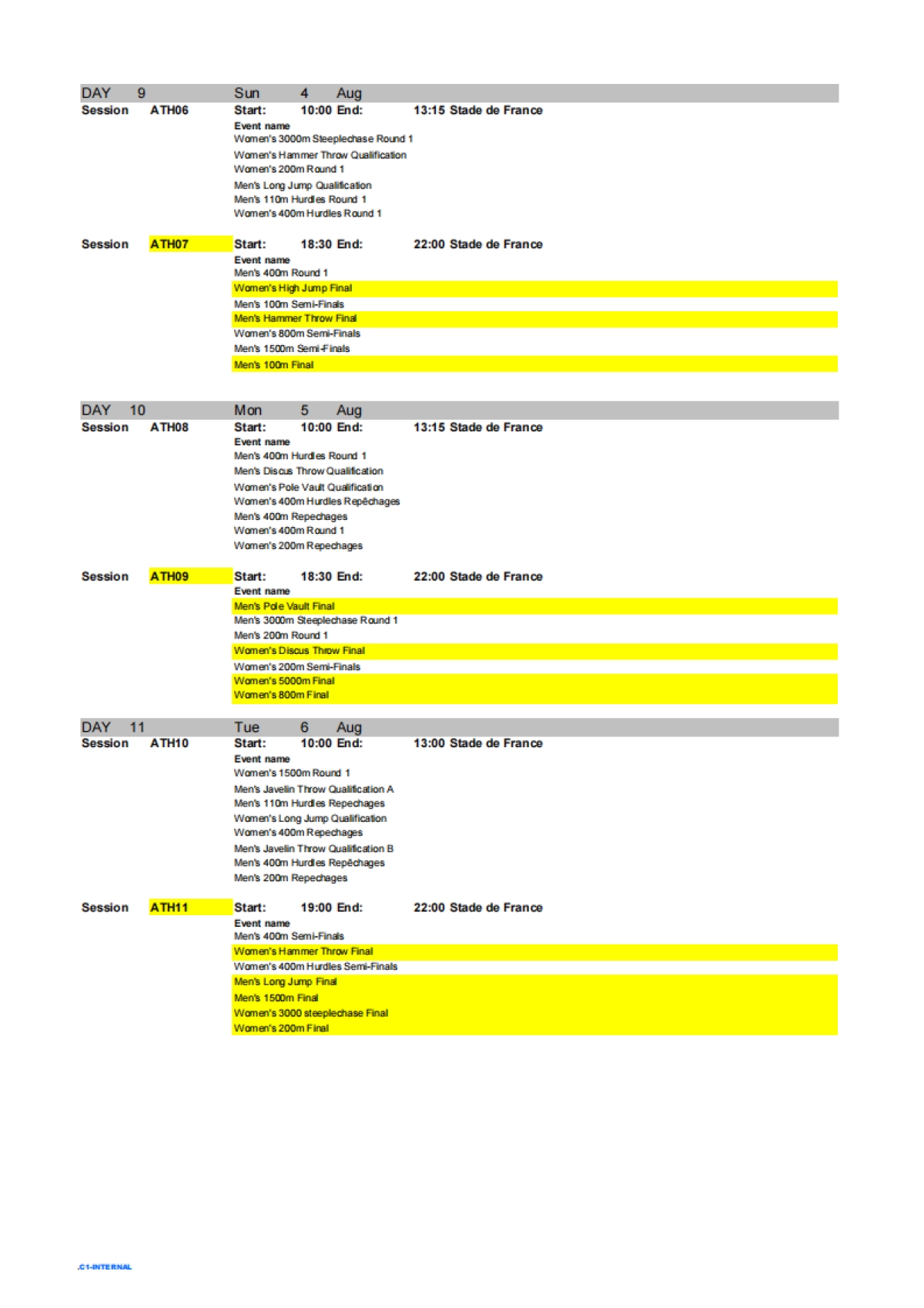 Paris 2024_Press kit_Olympic Games competition schedule_第7页