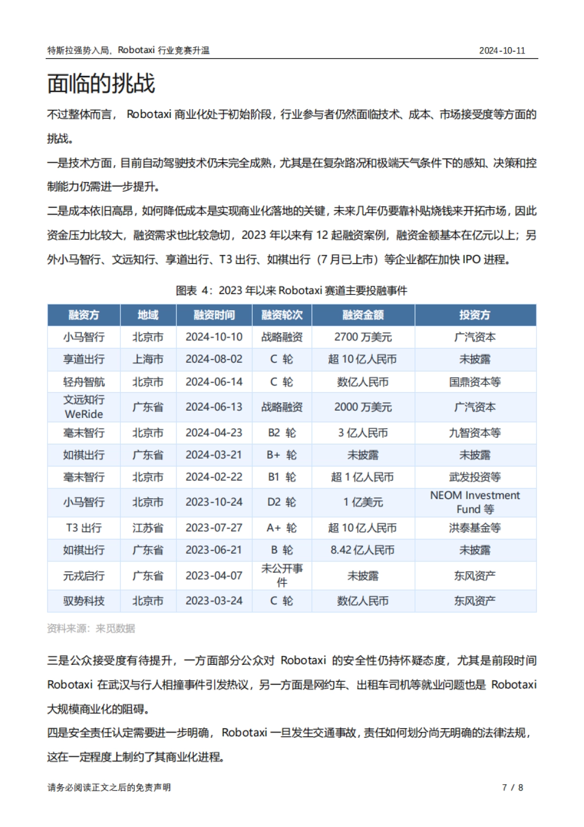 特斯拉强势入局，Robotaxi行业竞赛升温_第7页