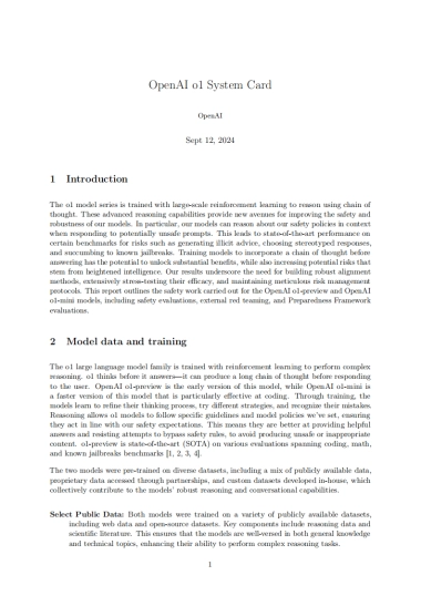 OpenAI：《OpenAIo1大模型》英文技术报告