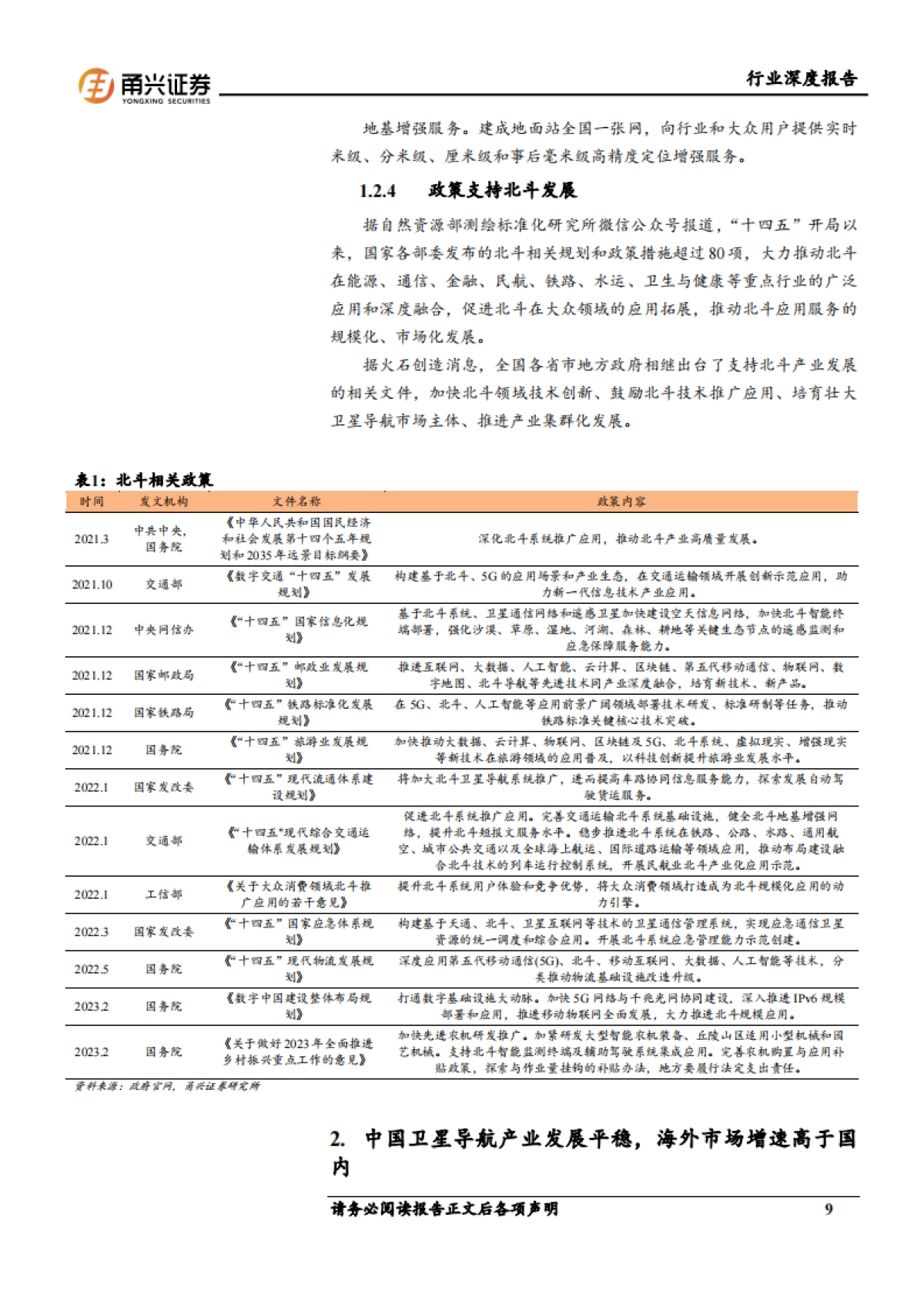 甬兴证券：通信行业北斗导航产业深度报告-北斗海外市场增长显著-高精度需求迅速提升_第9页