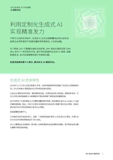 利用定制化生成式 AI实现精准发力