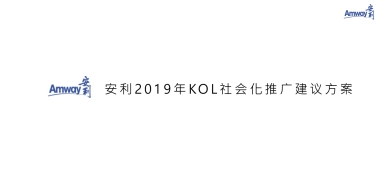 安利2019年KOL社会化推广方案