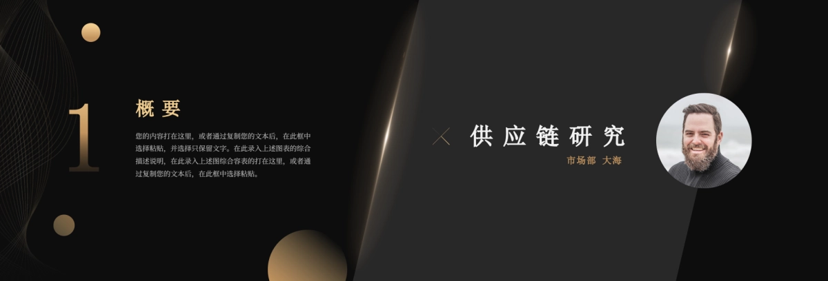 【沉浸超宽屏】商务大气黑金发布会主题演讲PPT模板_第6页