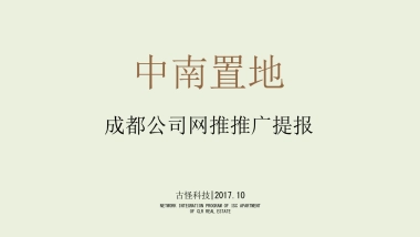 古怪科技-中南置地成都公司网络推广提报