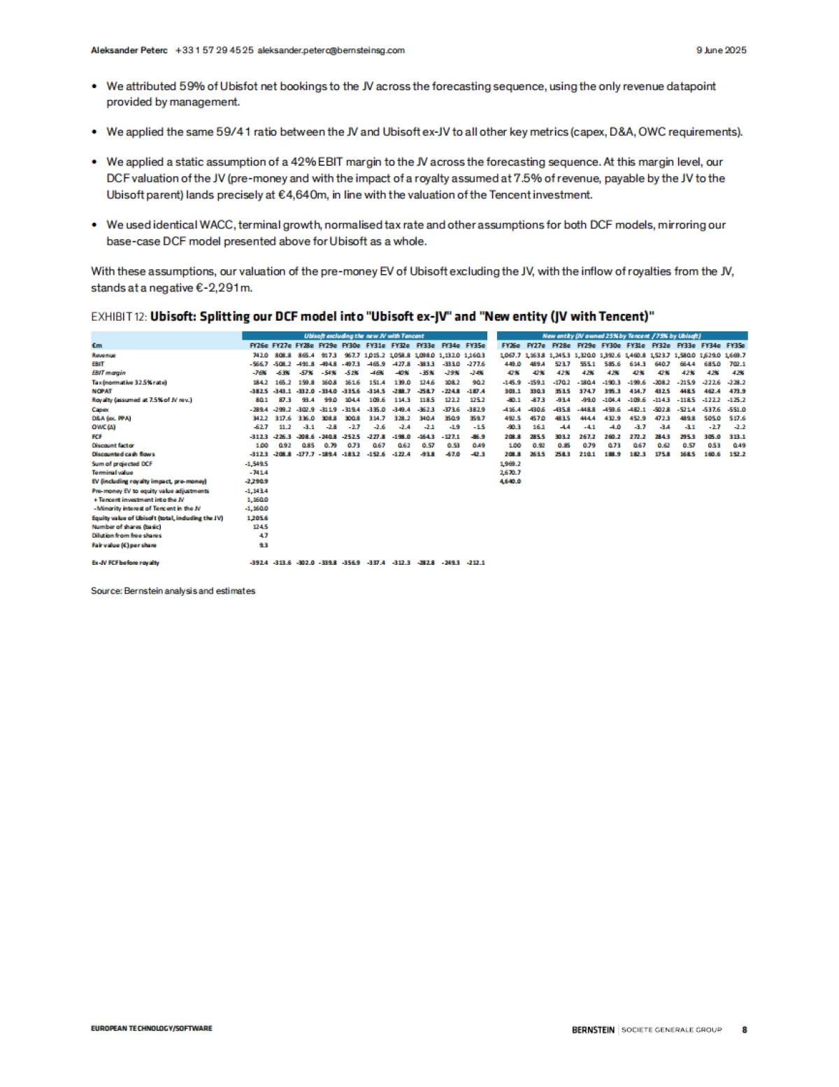 【Bernstein】育碧(UBI):育碧:2026财年前景疲软;腾讯交易缓解再融资担忧_第8页