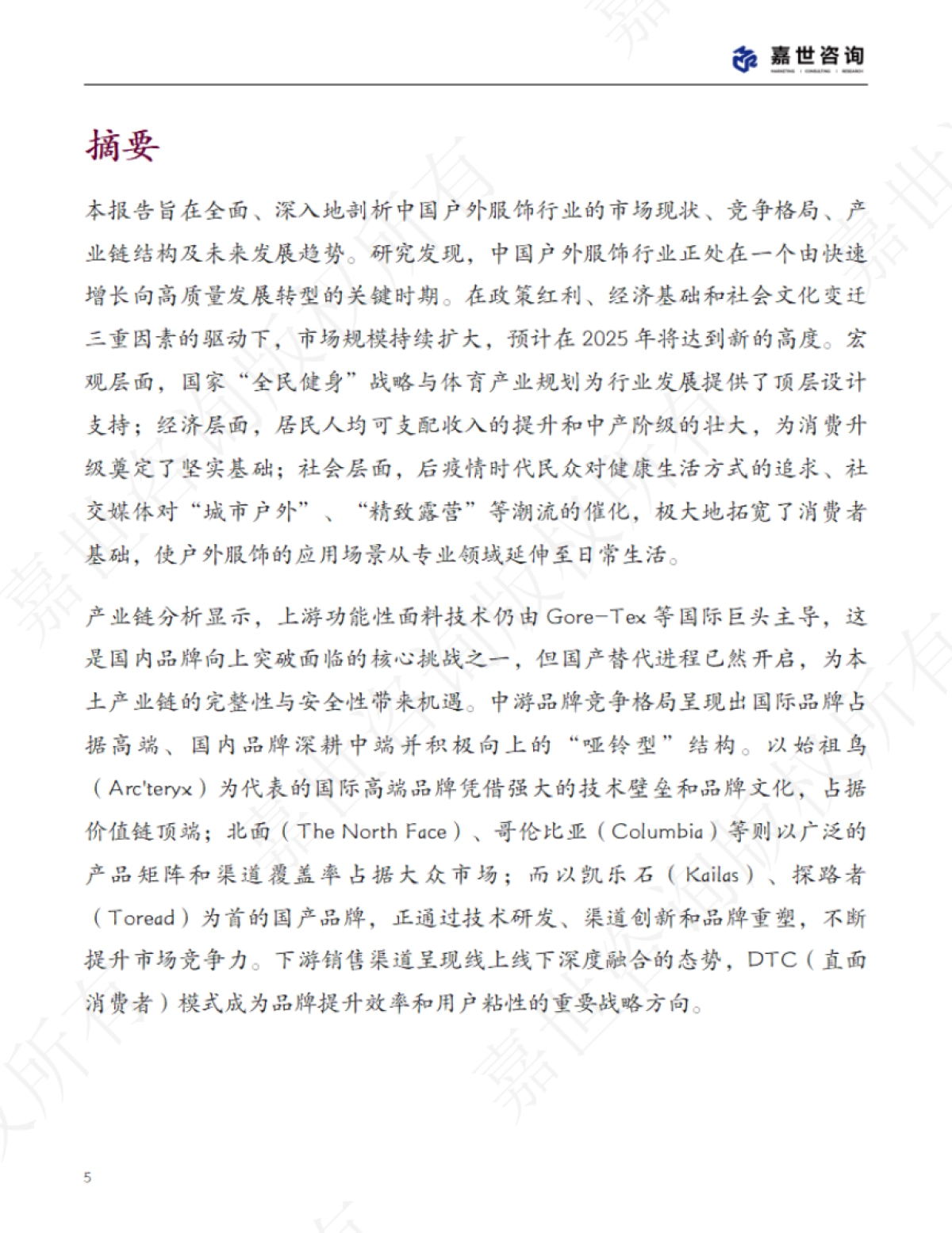 2025中国户外服饰市场分析报告_第5页