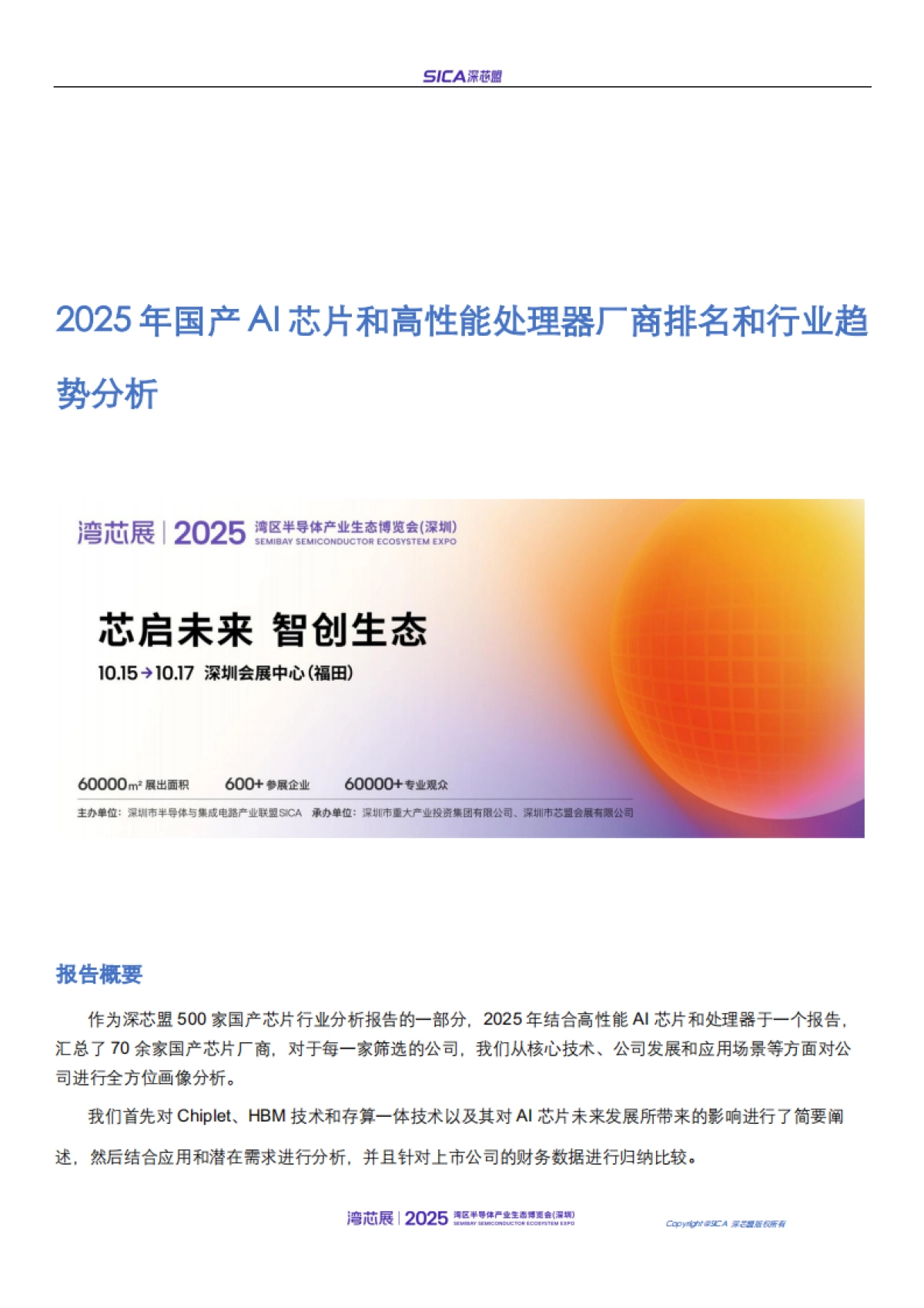 2025年年国产AI芯片和高性能处理器厂商排名和行业趋势报告-深芯盟_第1页