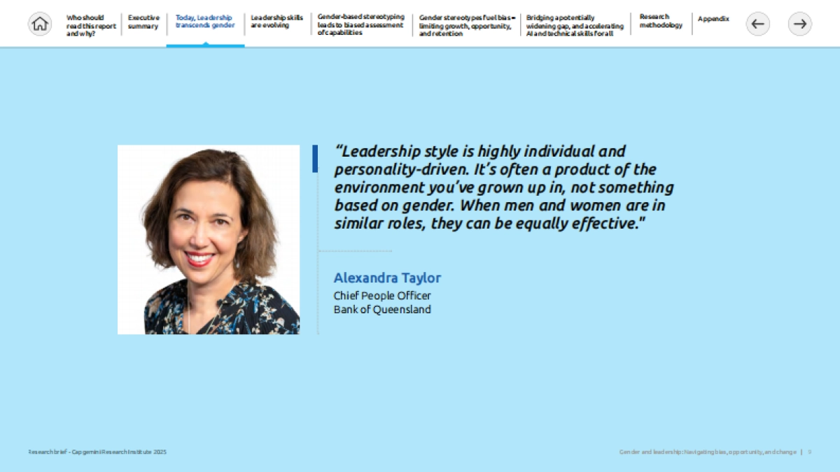 2025年性别与领导力：驾驭偏见、机遇和变革报告-技术技能和包容性正在塑造领导力的未来（英文版）-凯捷Capgemini_第9页