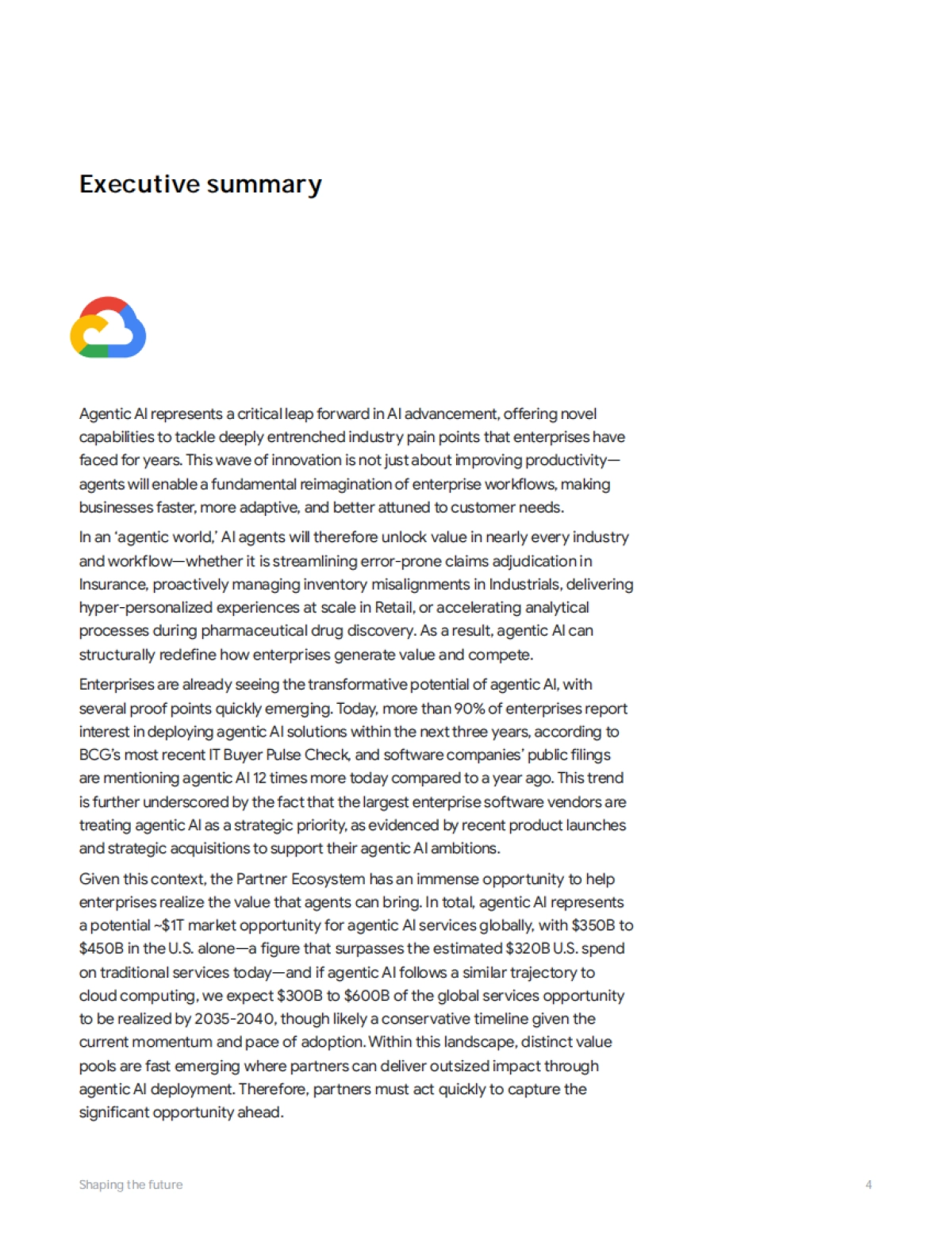 2025年塑造未来：代理型AI变革潜力及谷歌云合作伙伴战略要务研究报告（英文版）-谷歌云_第4页
