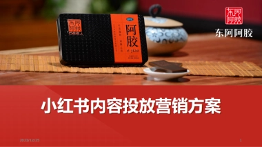 东阿阿胶小红书内容营销方案