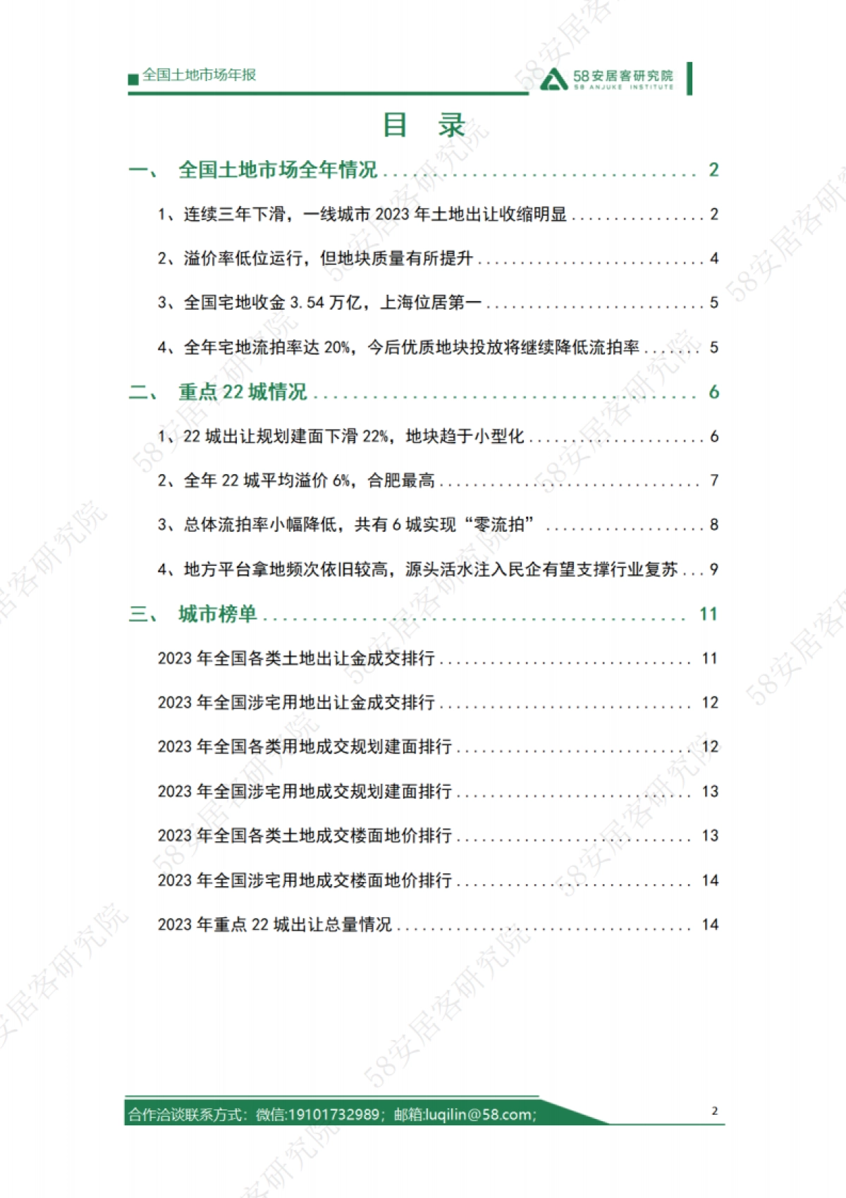58安居客研究院：2023年全国土地市场年报_第2页