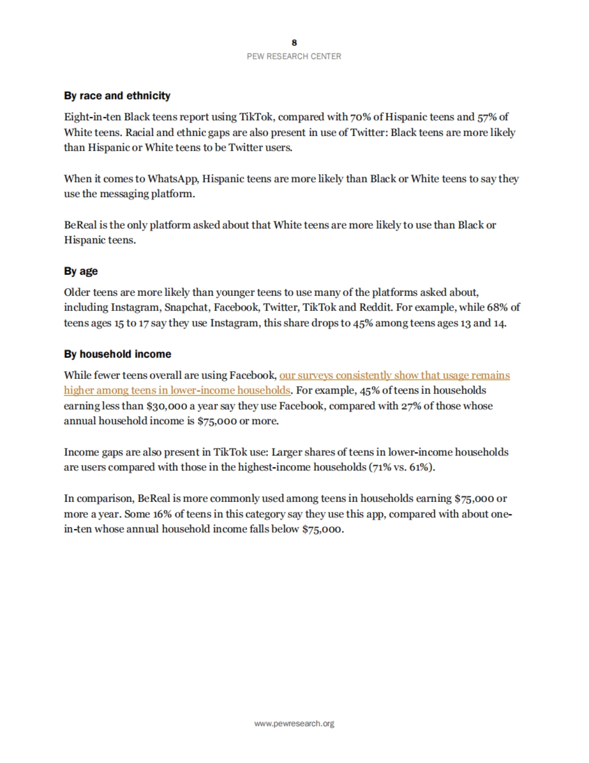 皮尤研究中心：2023年青少年、社交媒体和技术调查报告（英文）_第9页