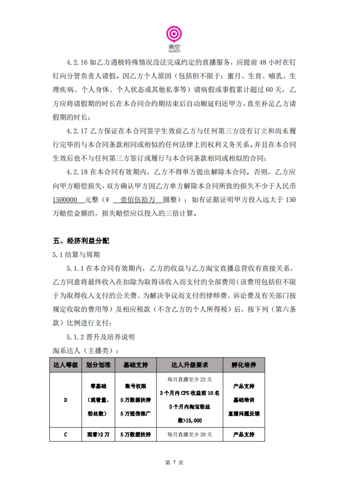 美空淘宝达人入驻合同_第8页