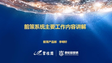 前策系统主要工作内容讲解
