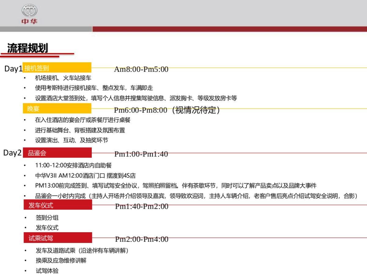 中华V3试乘试驾活动策划执行方案_第6页