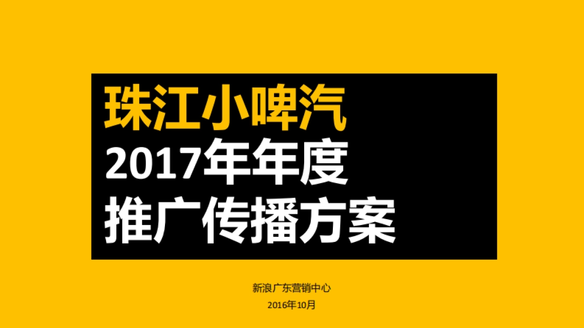 【新浪广东】珠江小啤汽年年度推广传播方案_第1页