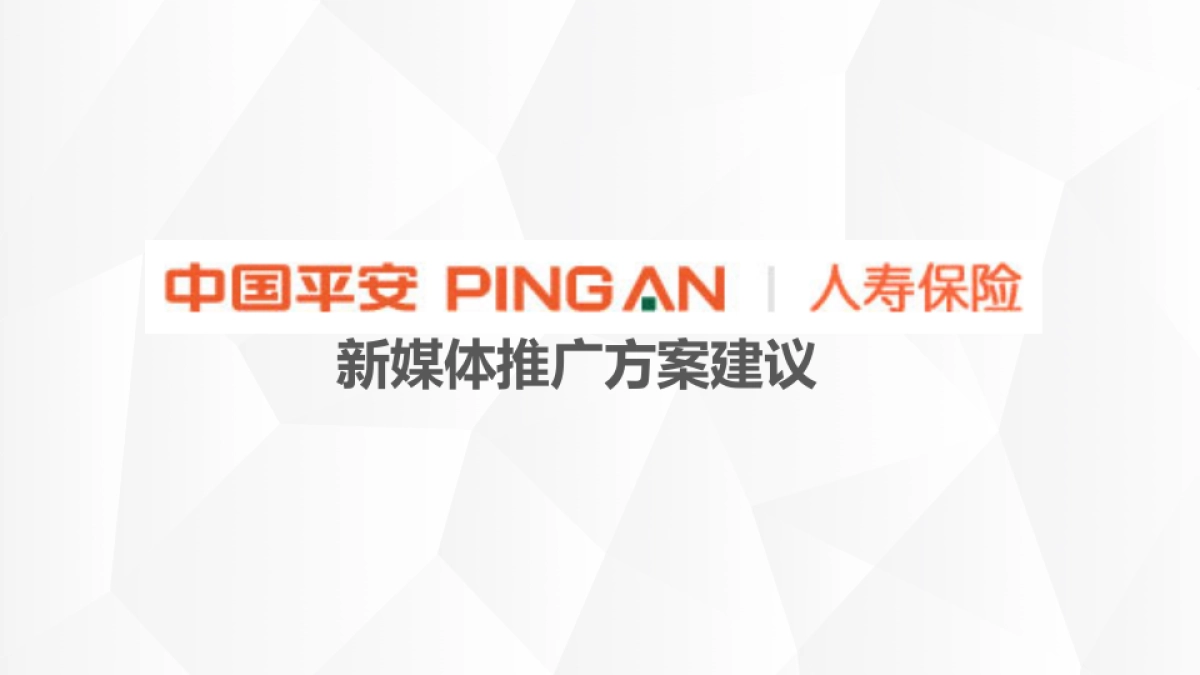 -中国平安人寿保险新媒体推广方案_第1页