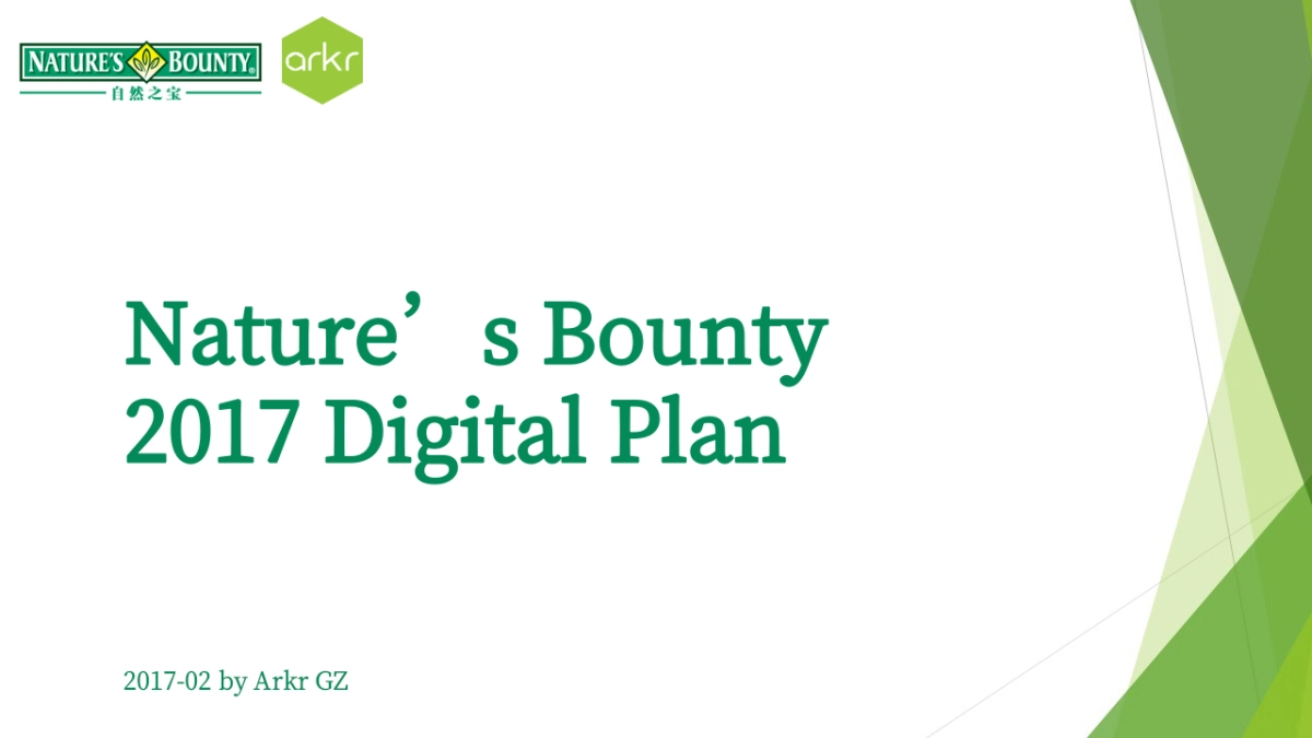 自然之宝(保健品)线上推广Nature’s Bounty Digital Plan by Arkr_第1页