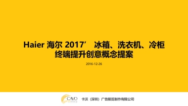 【卡沃】2017‘海尔冰箱、洗衣机、冰柜终端提升概念提案