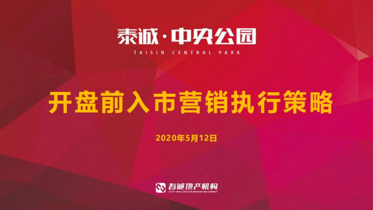 2020泰诚中央公园开盘前营销执行策略_第1页